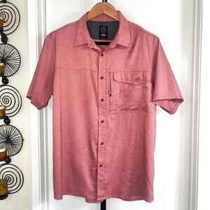 Wrangler ATG Mens Vented Hiking UPF Moisture Wicking Shirt, Red Size XL